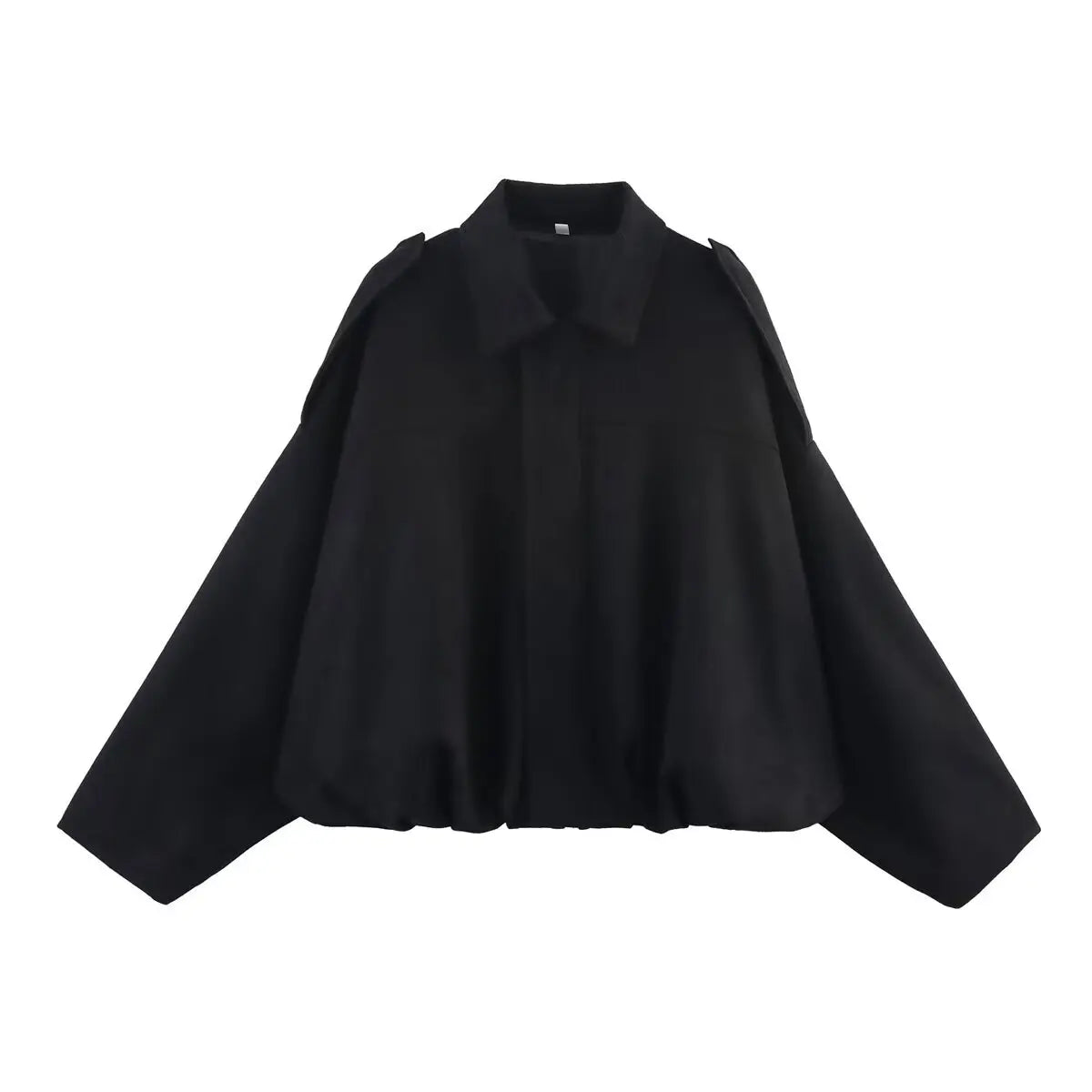 ETJ 2025 Spring new women's suede texture effect Loose version of fashion lapel shoulder bomber jacket