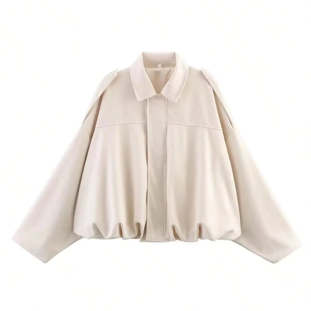 TRAFZA Women Brown Green Suede Jacket Loose Casual Bomber Coat Lapel Zipper Long Sleeve Jackets Vintage Lady Motorcycle Outwears