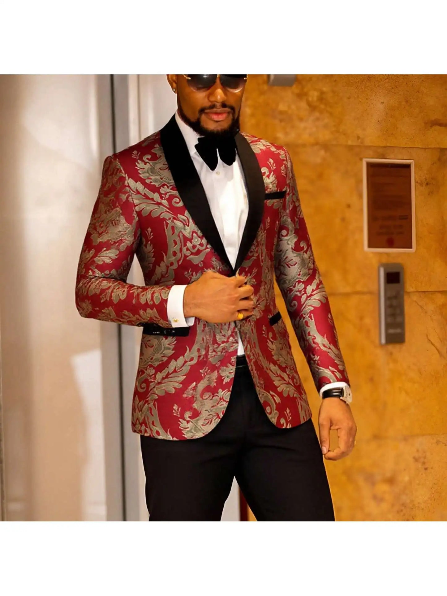 Men's Sport Coats & Blazers Shawl Lapel One Button Slim Fit Long Sleeve Jacket Tuxedo Party Dinner Wedding Blazer